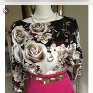 White House Black Market silk dolman sleeve blouse